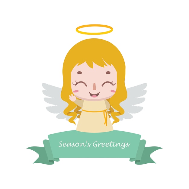 Christmas banner with little angel