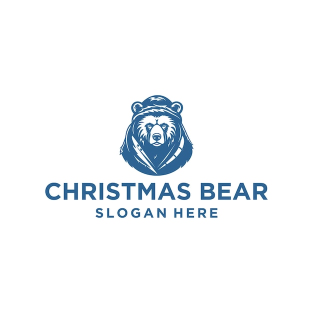 Christmas bear logo vector illustration