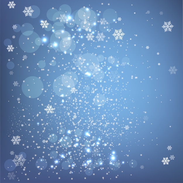 Christmas beautiful snowflakes on blue background