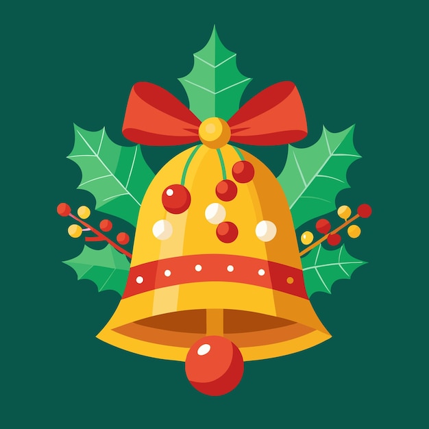 Christmas bell colorful vector illustration