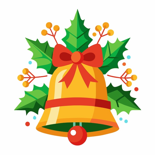 Christmas bell colorful vector illustration