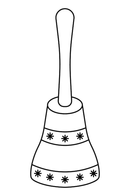 Christmas bell in doodle style. A musical instrument that makes a ringing sound. Jingle bells