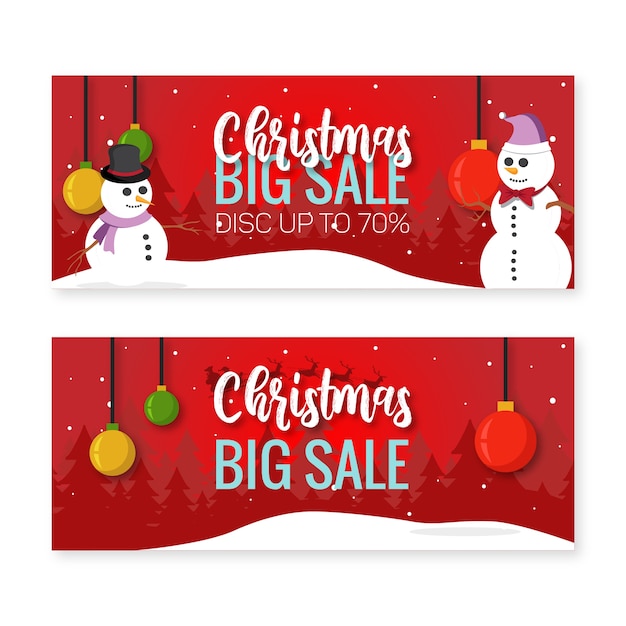 Christmas Big Sale Snowman Banner