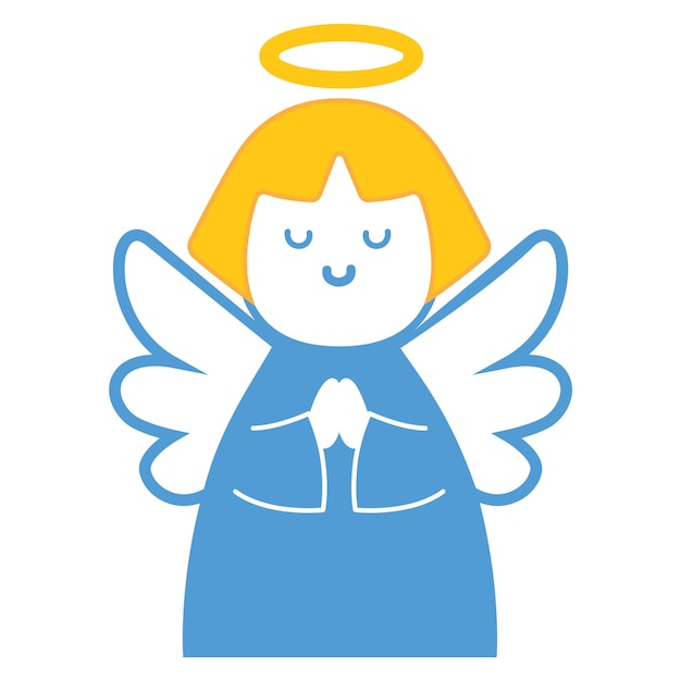 A Christmas blue angel icon Vector image.