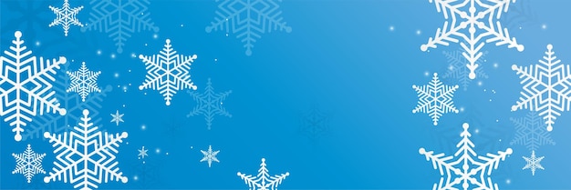 Christmas blue background with snow and snowflake Christmas card with snowflake border vector illustration