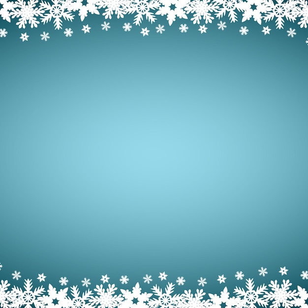 Christmas blue background with snowflakes vector illustration