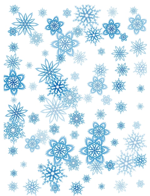 Christmas blue snowflakes blizzard stream in the light