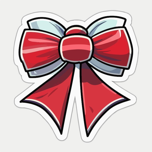 Vector christmas bow sticker xmas bows stickers collection newyear holidays