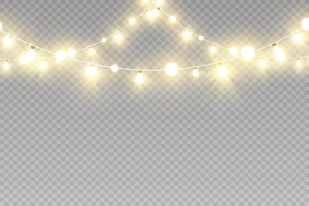 Christmas bright beautiful lights design elements Glowing lights for design of Xmas greeting card