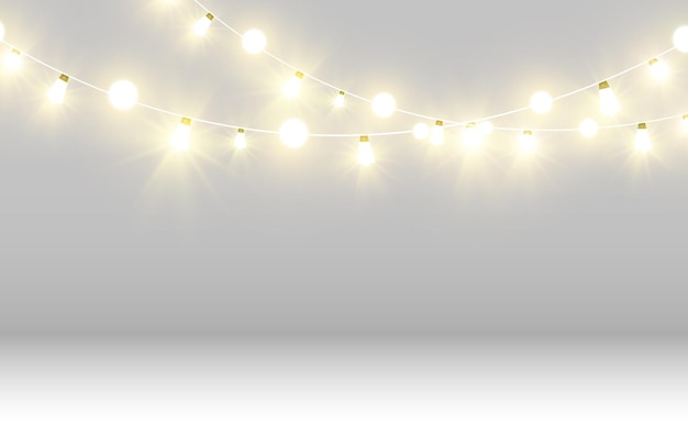 Christmas bright beautiful lights design elements Glowing lights for design of Xmas greeting