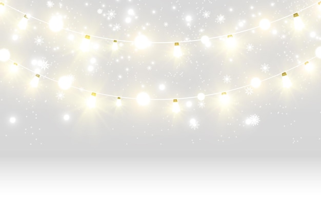 Christmas bright, beautiful lights, design elements. Glowing lights for design of Xmas greeting