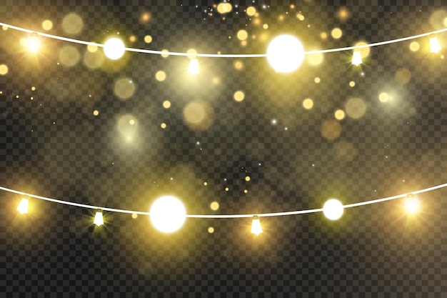 Vector christmas bright, beautiful lights, design elements. glowing lights for design of xmas