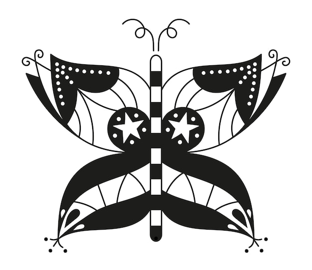 Christmas butterfly vector illustration