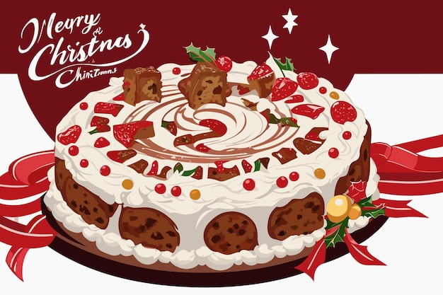 a christmas cake with a picture of a christmas cake on it