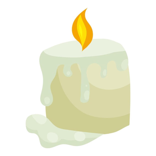 Christmas candle icon in cartoon style isolated on white background vector illustration