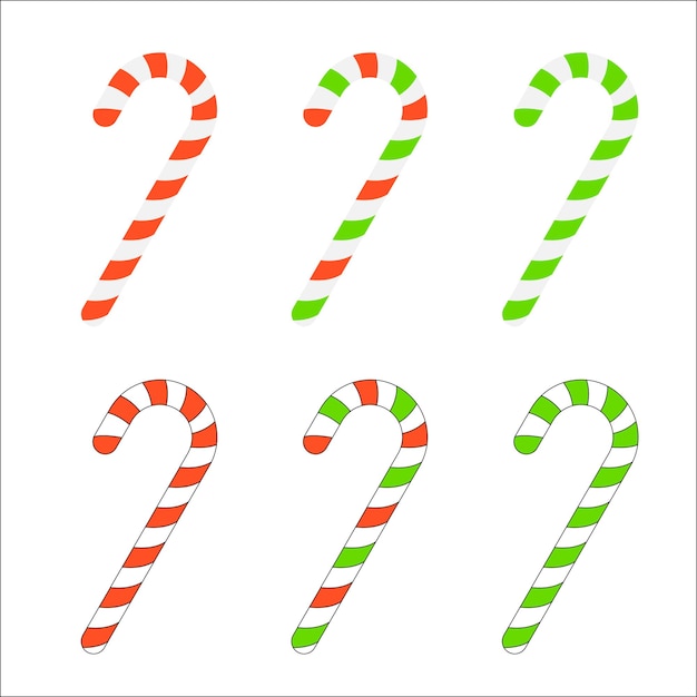 Christmas candy cane iconCandy Cane stick icon set vector on white backgroundXmas candy vectorVec