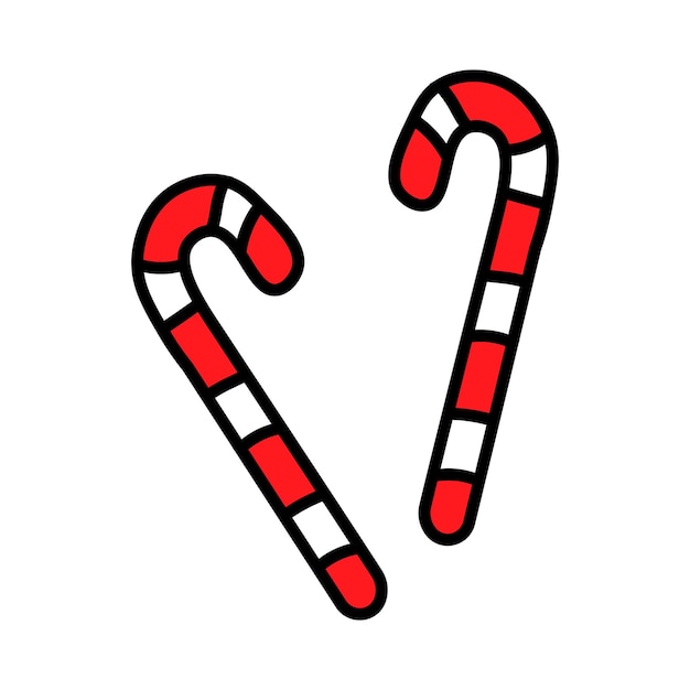 Christmas candy cane Vector illustration isolated on white background