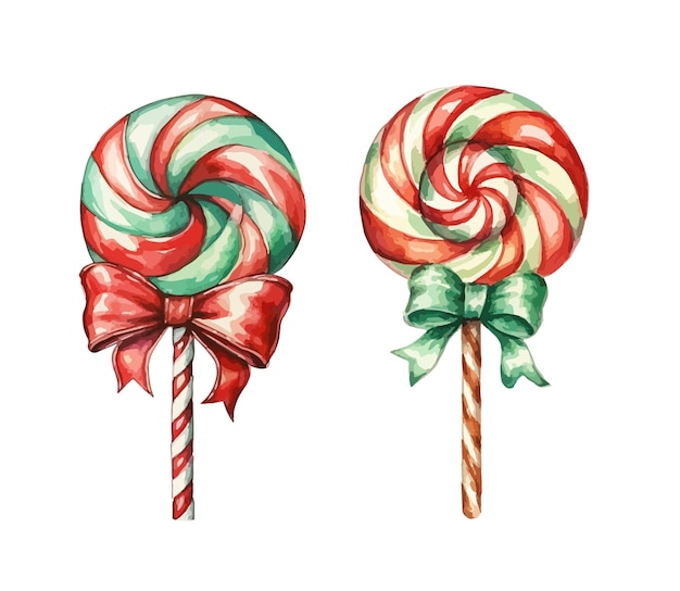 Christmas candy clipart isolated vector illustration