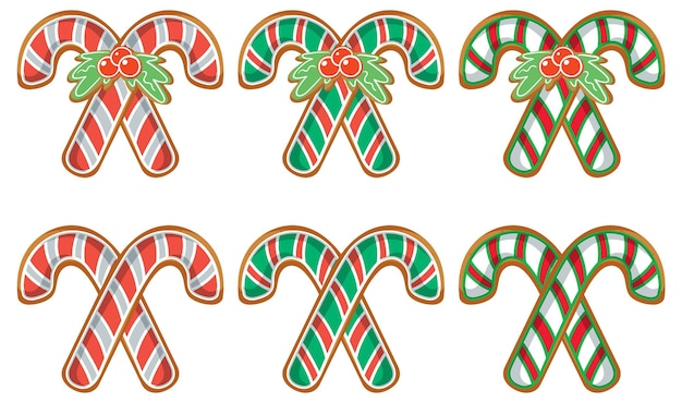 Christmas cane gingerbread cookies collection