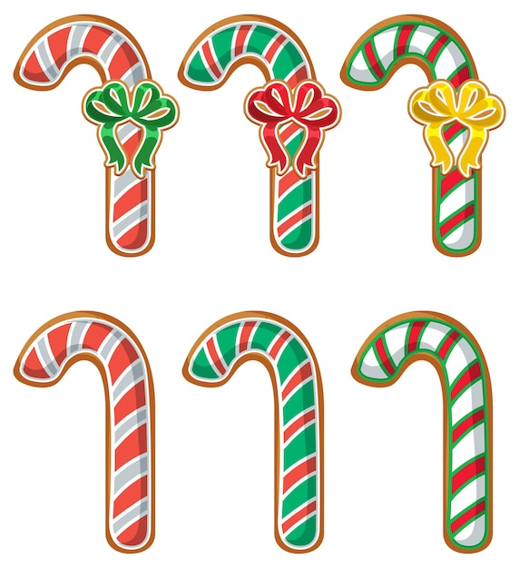 Christmas cane gingerbread cookies collection