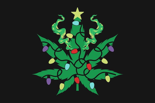 Christmas Cannabis Weed Marijuana T-shirt