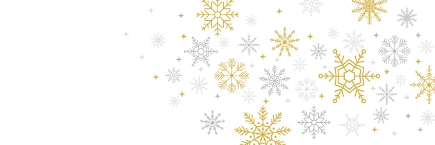 Christmas card banner background with snowflake border vector illustration