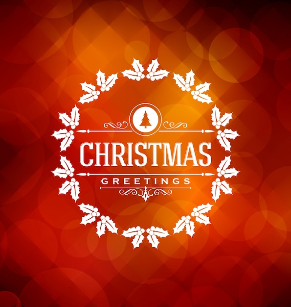 Christmas Card Design - Elegant Stylish Greeting with Typographic elements