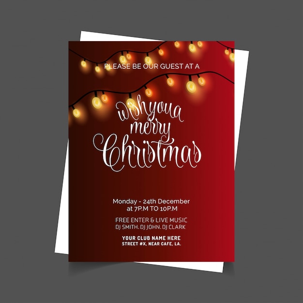 Christmas card design with elegant design and red background vector