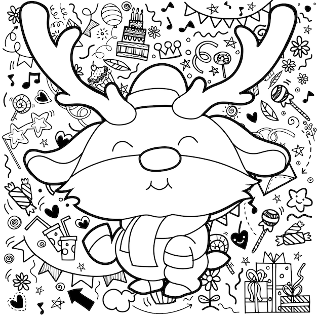 Christmas card of Funny Christmas Reindeer 