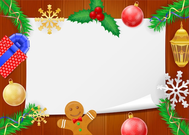 Christmas card template banner vector illustration