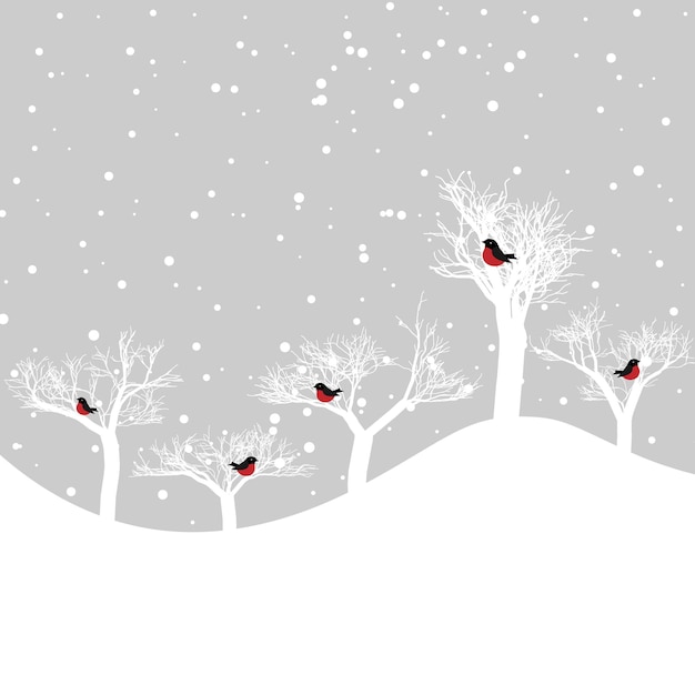 Christmas card winter forest decoration holiday vector illustration