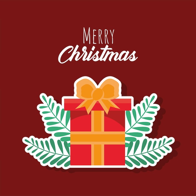 Vector christmas card with gift