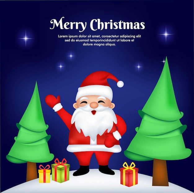 christmas card with santa claus