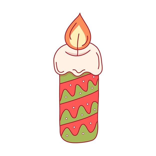 Christmas cartoon candle illustration