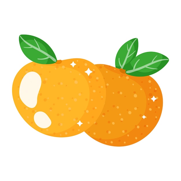 Christmas cartoon festive orange tangerines. Merry christmas and happy new year concept.