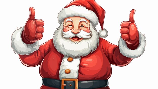 Vector christmas cartoon illustration of santa claus