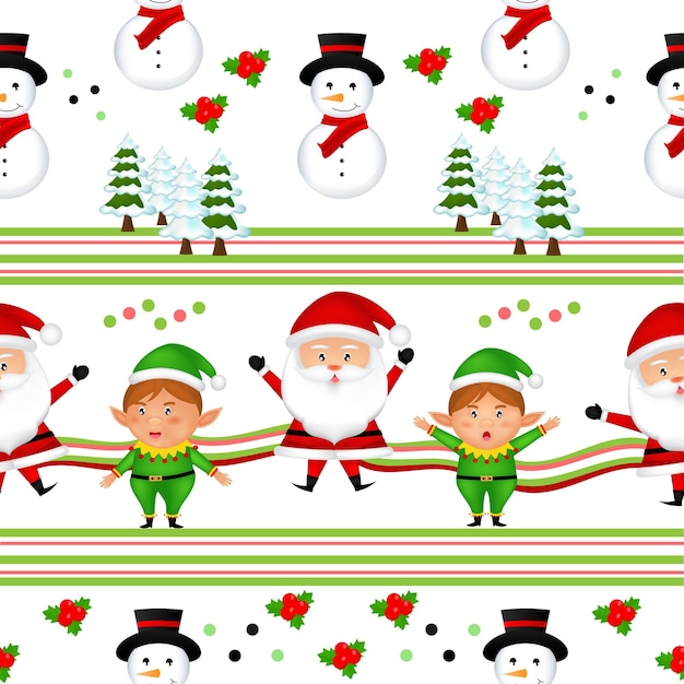 Christmas cartoon seamless pattern cute Good for backgrounds textiles fabrics wrapping paper