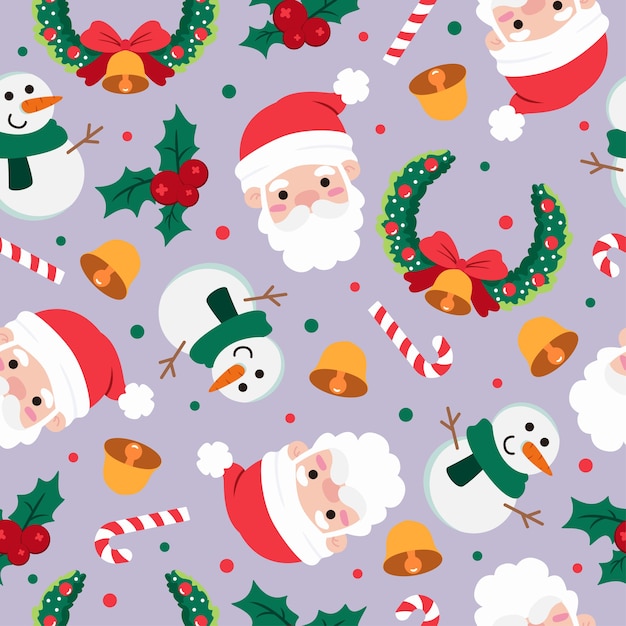 Christmas cartoon seamless pattern