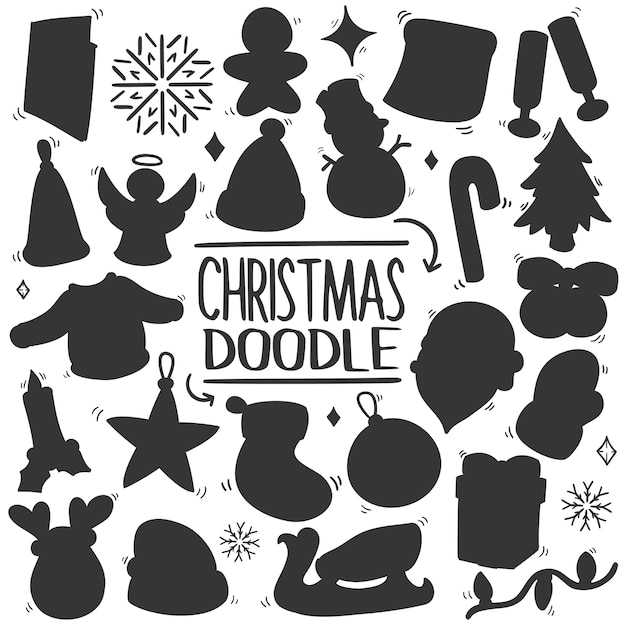 Christmas Cartoon Vector Silhouette Clip Art