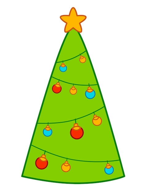 Christmas cartoons clip art. Christmas tree clipart illustration