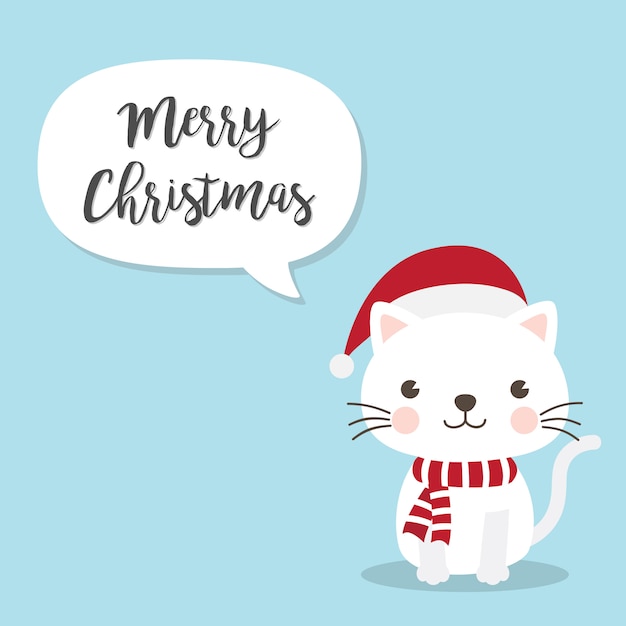 Christmas Cat Kitten cartoon character 