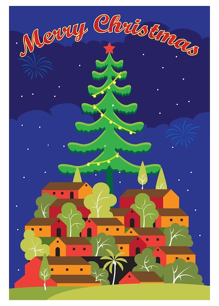 christmas celebration village vector