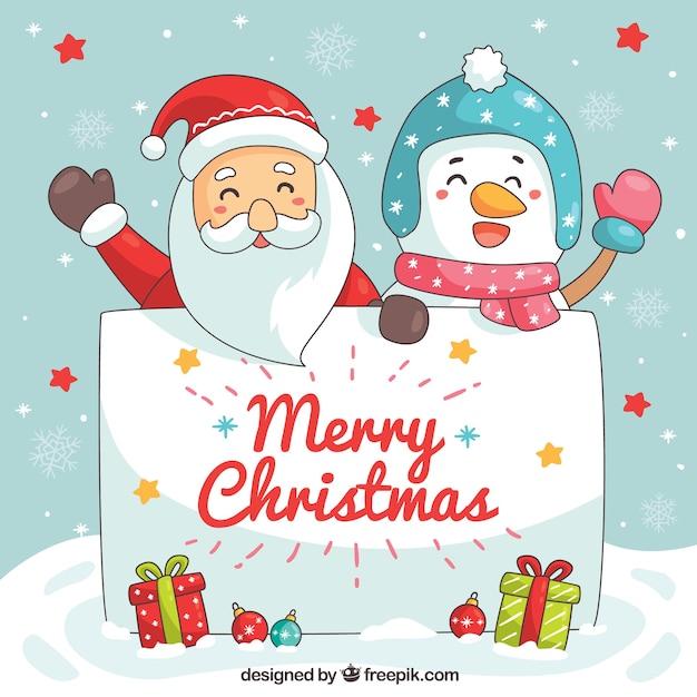 Christmas character with letter background