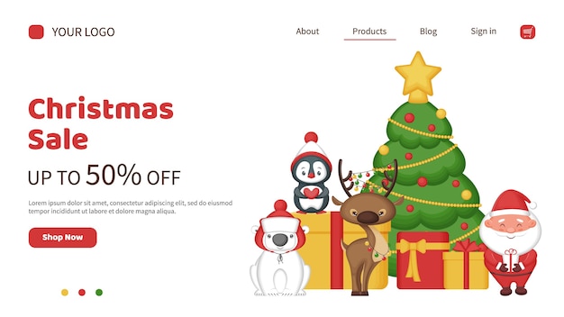 Christmas characters landing page