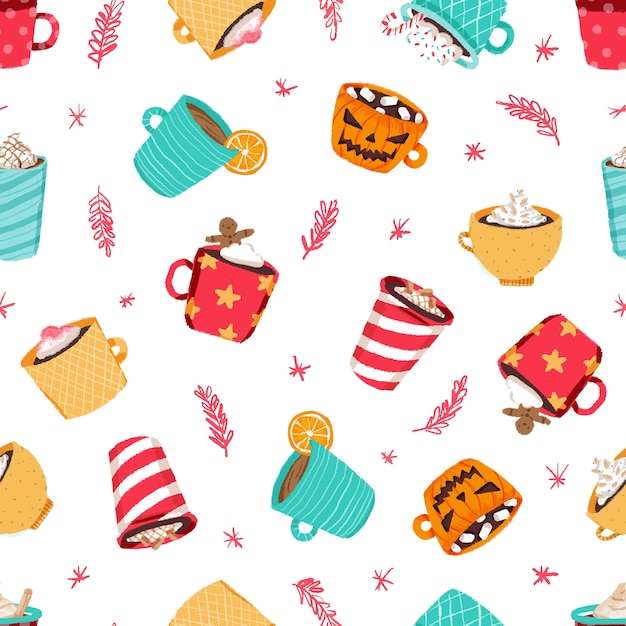 Christmas coffee cup pattern