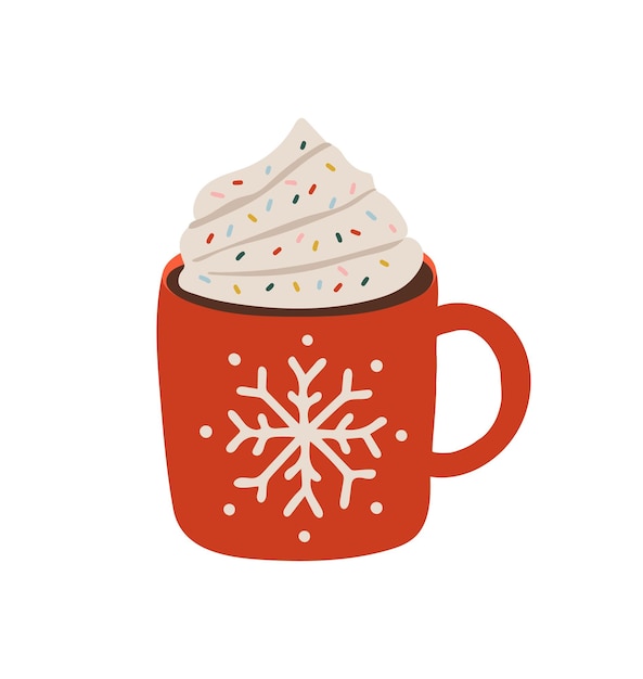 Christmas coffee cup vector, Christmas illustration vector, New year banner illustration