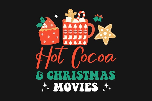 Christmas Coffee Hot Cocoa Movie T-shirt