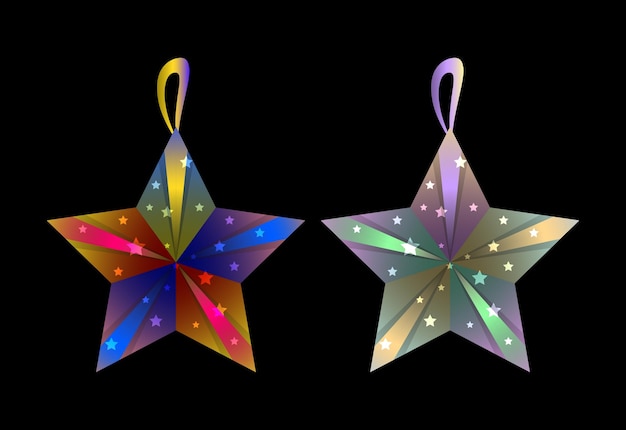 Christmas colorful star vector design template Christmas decorations