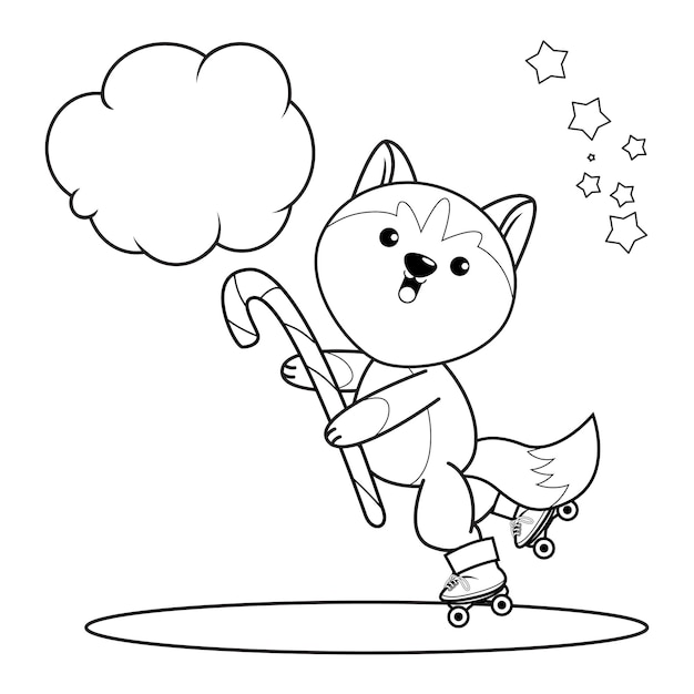 Christmas coloring book with cute husky40