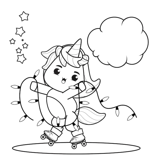 Christmas coloring book with cute unicorn41